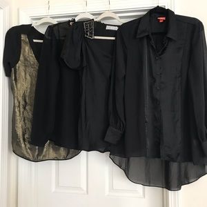 Set of 4 Black Assorted Tops Blouses